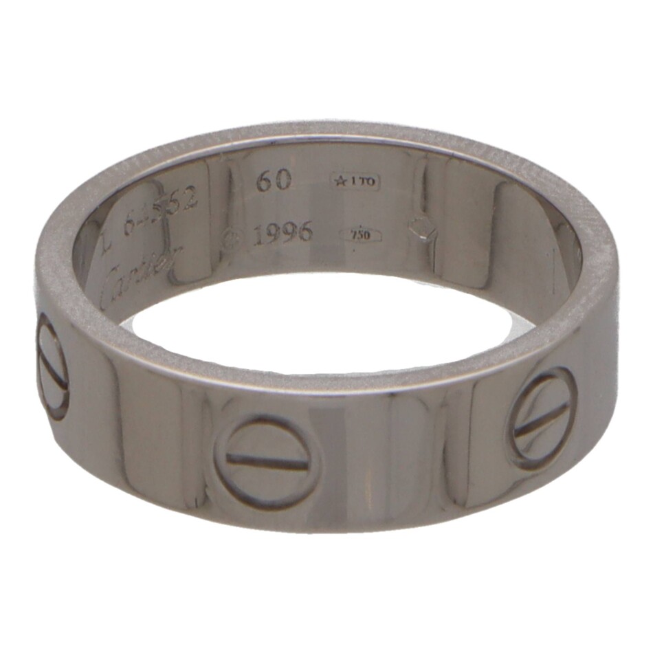 Cartier Love Ring in Platinum, Size 60