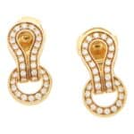 Vintage Cartier Agrafe Diamond Earrings in 18k Yellow Gold