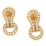Vintage Cartier Agrafe Diamond Earrings in 18k Yellow Gold