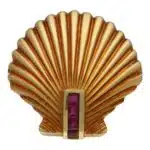 Vintage Tiffany & Co. Ruby Shell Brooch in 18k Yellow Gold
