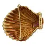 Vintage Tiffany & Co. Ruby Shell Brooch in 18k Yellow Gold