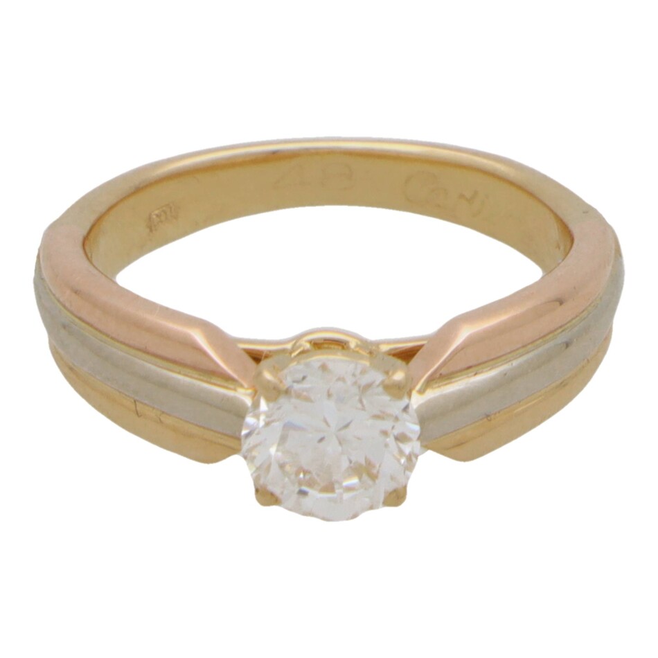 Cartier Trinity GIA Certified 0.73ct Solitaire Ring