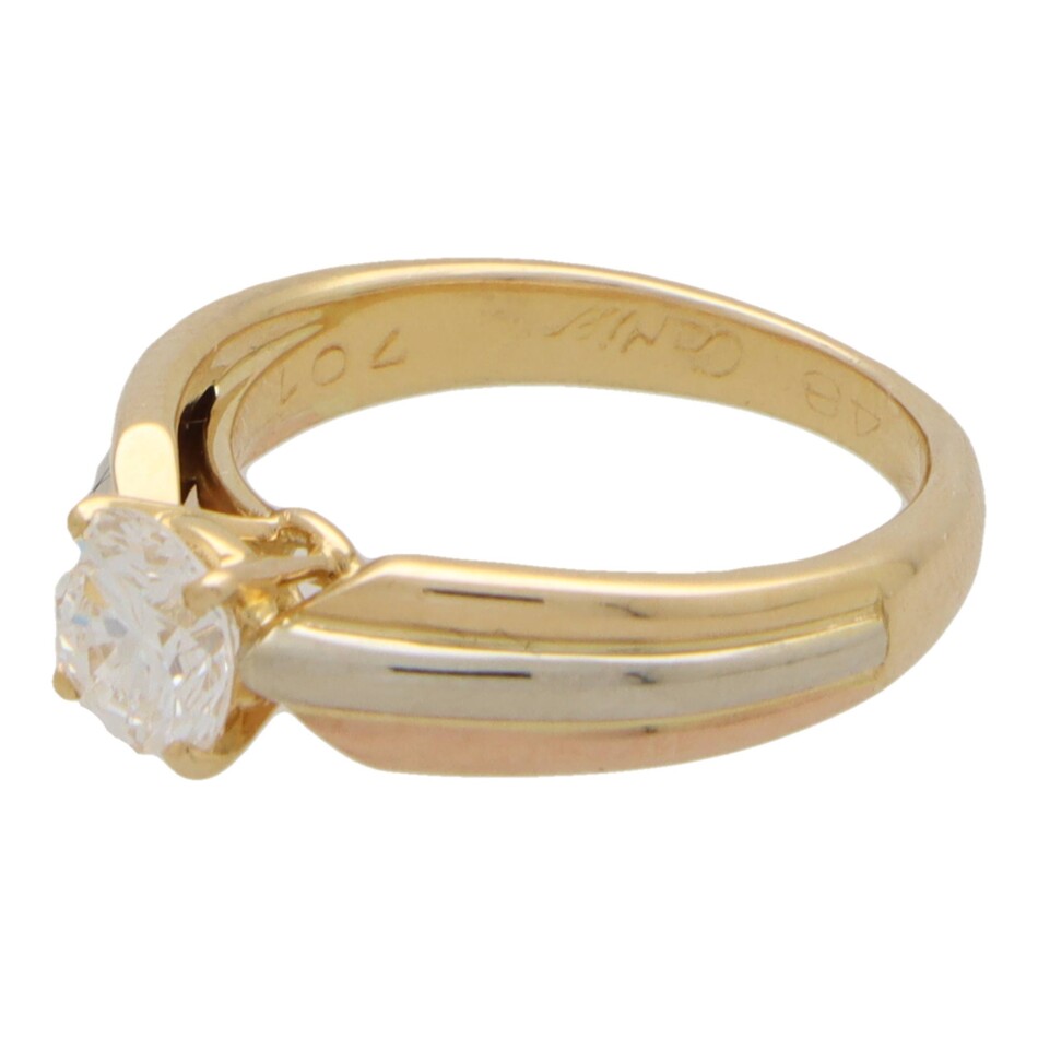 Cartier Trinity GIA Certified 0.73ct Solitaire Ring