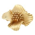Vintage Tiffany Flower Brooch in 14k Yellow Gold