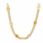 Vintage Bulgari Garnet and Rutile Quartz Necklace in 18k Gold