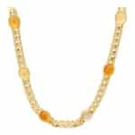 Vintage Bulgari Garnet and Rutile Quartz Necklace in 18k Gold