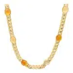 Vintage Bulgari Garnet and Rutile Quartz Necklace in 18k Gold