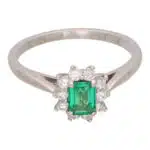 Vintage Tiffany 0.36ct Emerald and Diamond Ring in Platinum