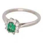 Vintage Tiffany 0.36ct Emerald and Diamond Ring in Platinum