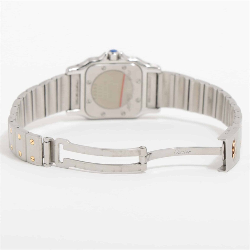 Cartier Santos steel and gold wrist watch with quartz movement.