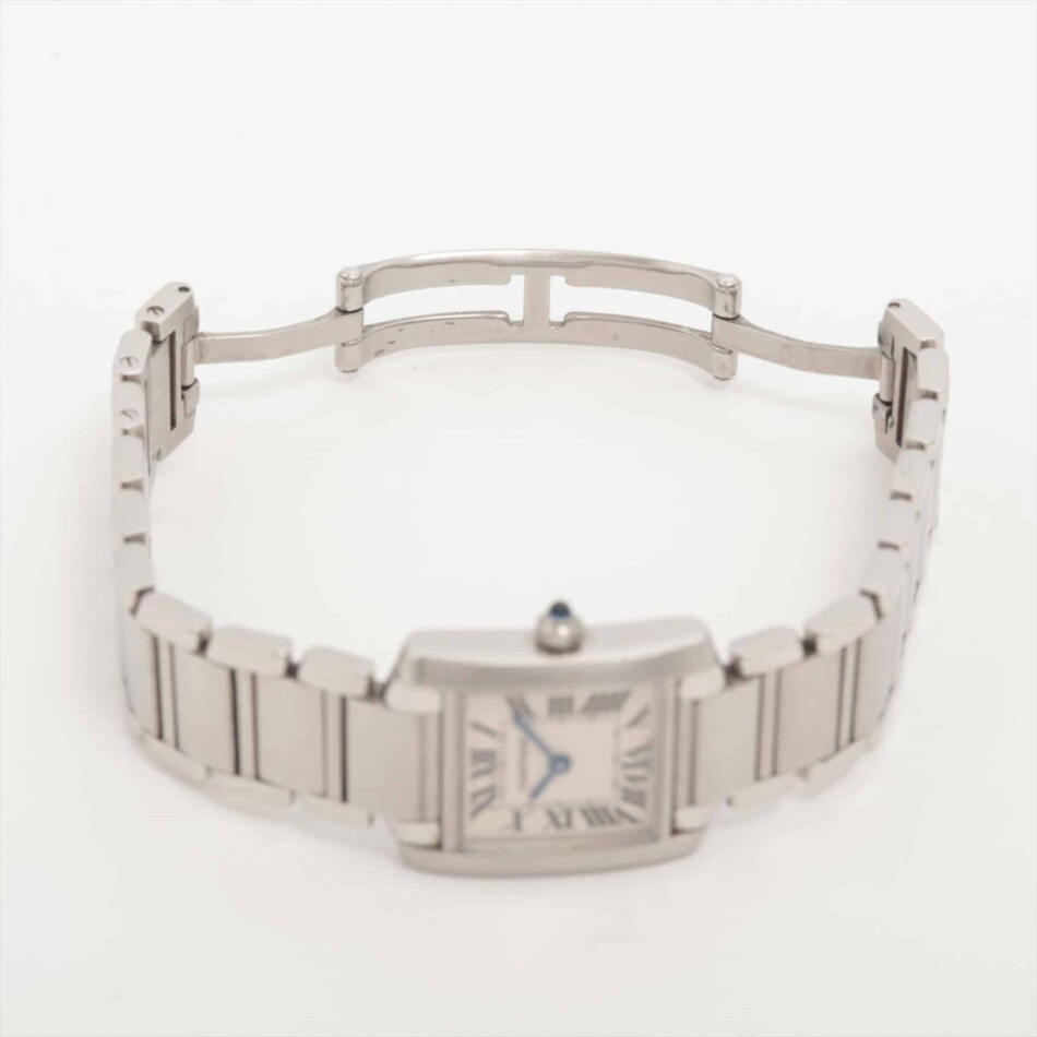 A stylish vintage Cartier Tank Francaise watch in stainless st
