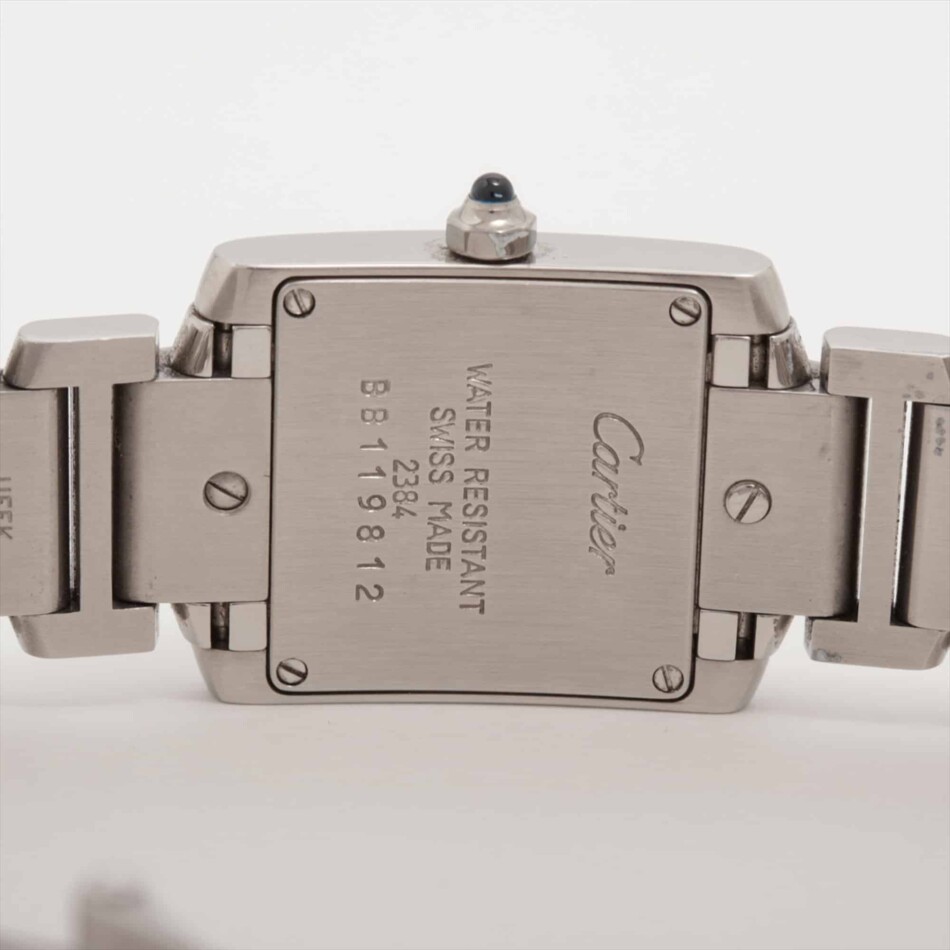 A stylish vintage Cartier Tank Francaise watch in stainless st