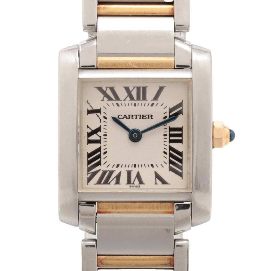 A vintage Cartier Tank Francaise watch in 18ct yellow &  steel