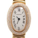 Cartier Baignoire 'Mini' dress watch, yellow gold diamonds