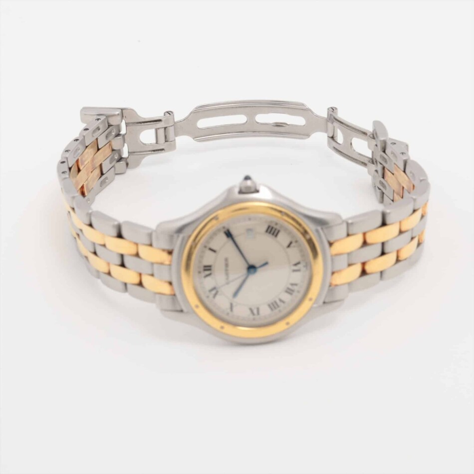 Cartier Cougar steel and gold wrist watch with quartz movement.
