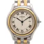 Cartier Cougar steel and gold wrist watch with quartz movement.