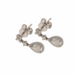 Diamond Drop Earrings, in 18k White Gold