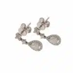 Diamond Drop Earrings, in 18k White Gold
