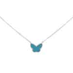 Vintage Van Cleef & Arpels Turqouise Butterfly Pendant Necklace