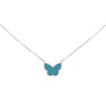 Vintage Van Cleef & Arpels Turqouise Butterfly Pendant Necklace
