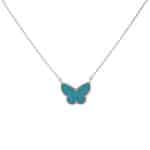 Vintage Van Cleef & Arpels Turqouise Butterfly Pendant Necklace