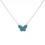 Vintage Van Cleef & Arpels Turqouise Butterfly Pendant Necklace