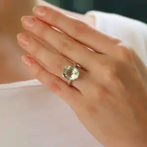 Vintage Mauboussin Gueule d'Amour Aquamarine Ring in White Gold