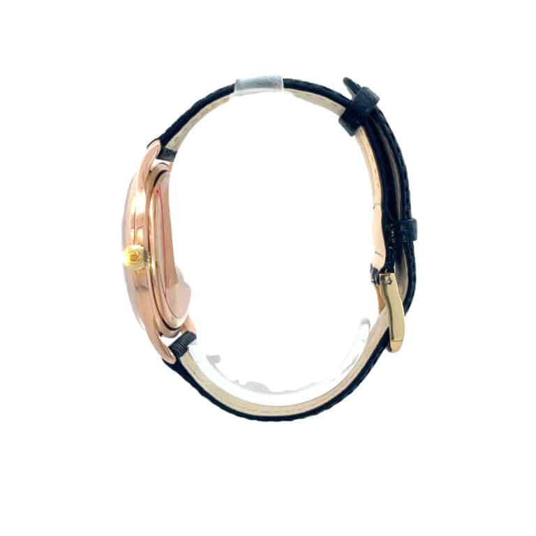 Vintage 1954 Omega Jumbo rose gold manual wind wristwatch.