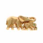 Vintage Cartier Elephant and Calf Brooch in 18k Yellow Gold