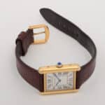 Vintage Cartier Tank Solo gold wrist watch with quartz movement