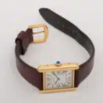 Vintage Cartier Tank Solo gold wrist watch with quartz movement