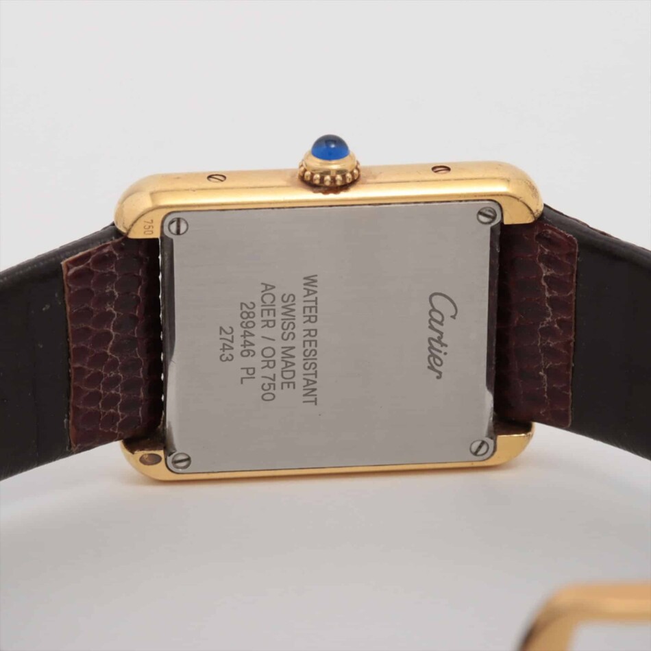 Vintage Cartier Tank Solo gold wrist watch with quartz movement