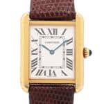 Vintage Cartier Tank Solo gold wrist watch with quartz movement