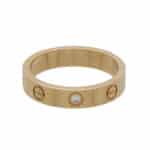 Vintage Cartier Mini Diamond Love Ring in Yellow Gold, Size 51