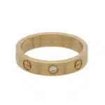 Vintage Cartier Mini Diamond Love Ring in Yellow Gold, Size 51