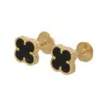 Vintage Van Cleef and Arpels Onyx Sweet Alhambra Earrings