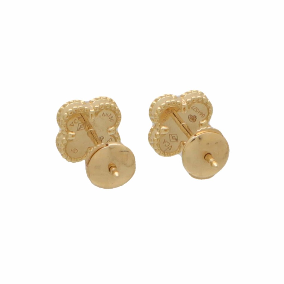 Vintage Van Cleef and Arpels Onyx Sweet Alhambra Earrings