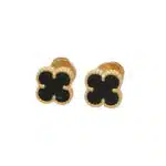Vintage Van Cleef and Arpels Onyx Sweet Alhambra Earrings