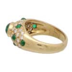 Vintage Cartier Mimi Emerald and Diamond Ring in Yellow Gold