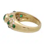 Vintage Cartier Mimi Emerald and Diamond Ring in Yellow Gold