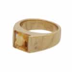 Vintage Cartier Citrine Tank Ring in Yellow Gold