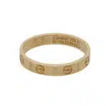 Vintage Cartier Mini Diamond Love Ring in Yellow Gold, Size 51