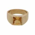 Vintage Cartier Citrine Tank Ring in Yellow Gold