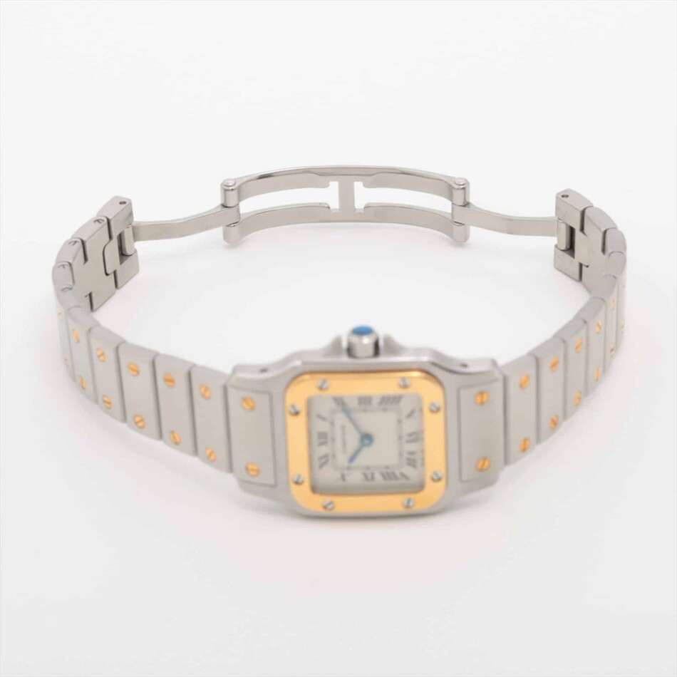 Vintage Cartier Santos steel and gold wrist watch, quartz