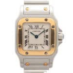 Vintage Cartier Santos steel and gold wrist watch, quartz