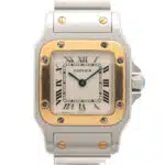 Vintage Cartier Santos steel and gold wrist watch, quartz