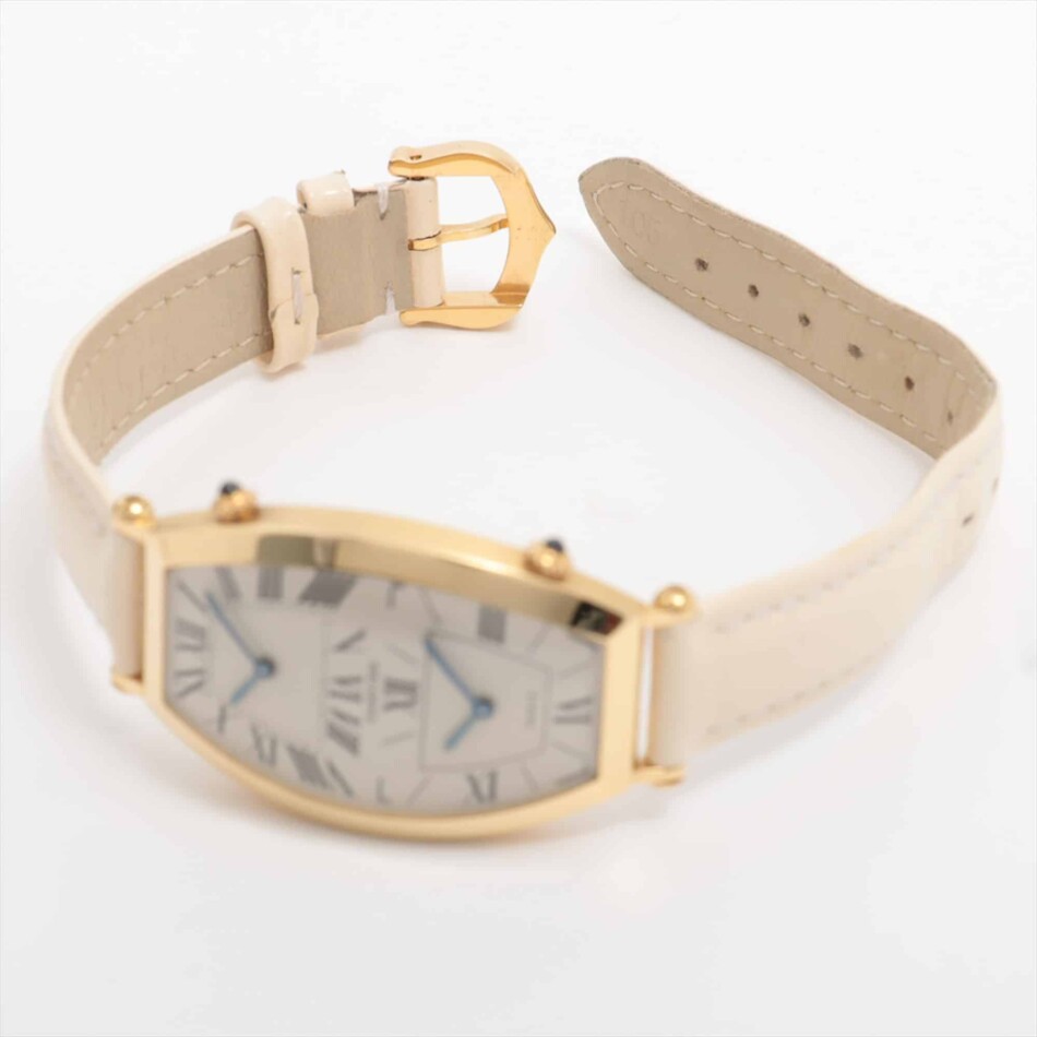 Cartier Tonneau 'Dual Time' 18ct yellow gold wrist watch