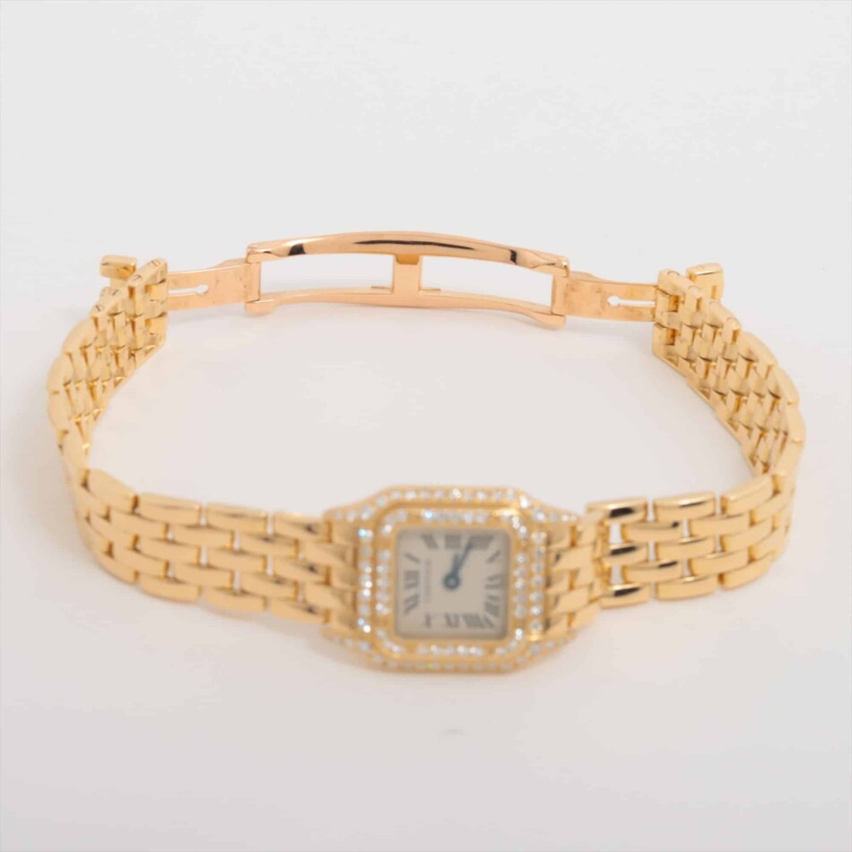 Vintage Cartier Panthere Mini watch in yellow gold and diamonds