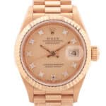 Vintage 1990 Rolex Oyster Perpetual Datejust 18ct with diamonds