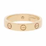 Vintage Cartier Diamond Mini LOVE Ring in Yellow Gold, Size 52